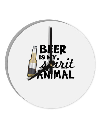 Beer Is My Spirit Animal 10 InchRound Wall Clock-Wall Clock-TooLoud-White-Davson Sales