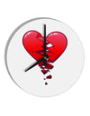 Crumbling Broken Heart 10 InchRound Wall Clock by TooLoud-Wall Clock-TooLoud-White-Davson Sales