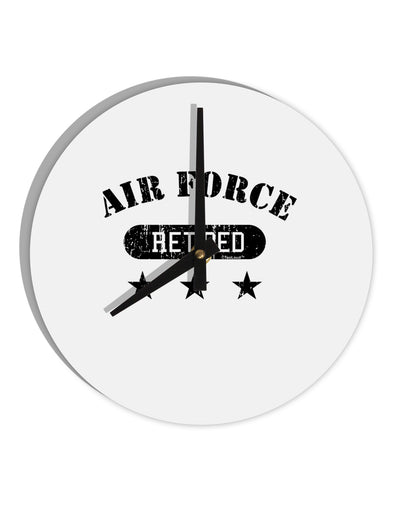 Retired Air Force 10 InchRound Wall Clock by TooLoud-Wall Clock-TooLoud-White-Davson Sales