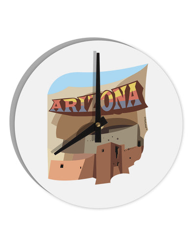 Arizona Montezuma Castle 10 InchRound Wall Clock-Wall Clock-TooLoud-White-Davson Sales