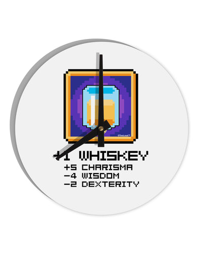 Pixel Whiskey Item 10 InchRound Wall Clock-Wall Clock-TooLoud-White-Davson Sales