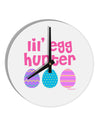 Lil' Egg Hunter - Easter - Pink 10 InchRound Wall Clock by TooLoud-Wall Clock-TooLoud-White-Davson Sales