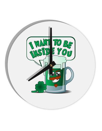 Green Beer - Inside You 10 InchRound Wall Clock-Wall Clock-TooLoud-White-Davson Sales