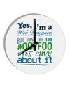 TooLoud Web Designer -00FF00 With Envy 10 InchRound Wall Clock-Wall Clock-TooLoud-White-Davson Sales