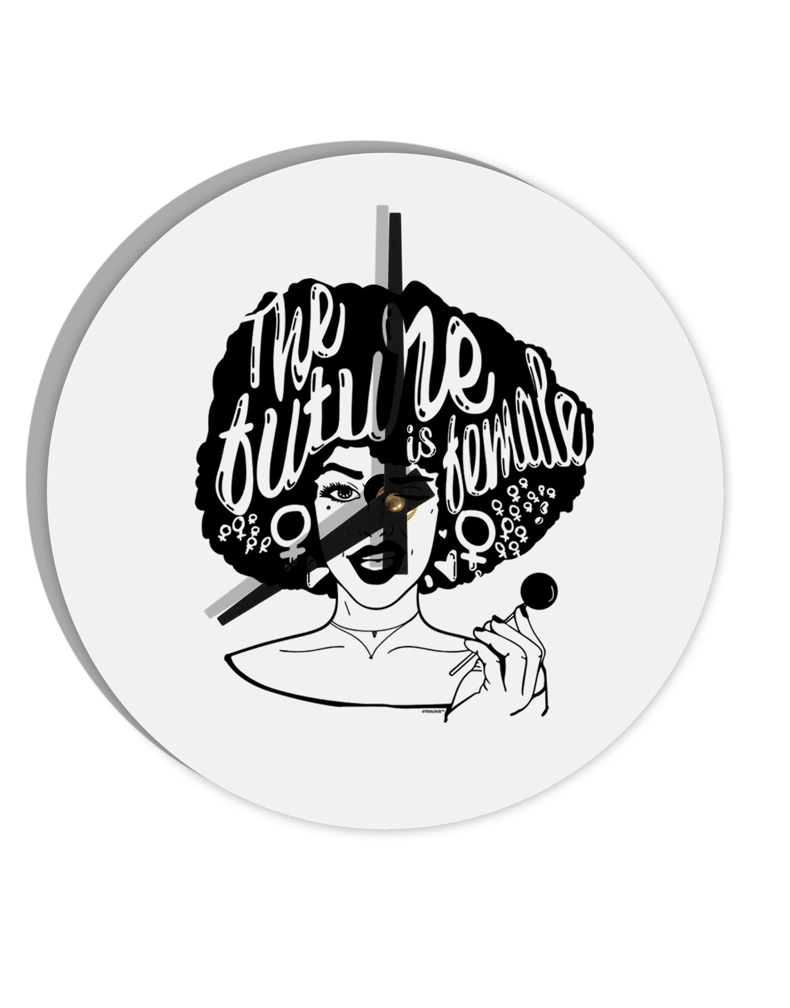 TooLoud The Future Is Female 10 Inch Round Wall Clock-Wall Clock-TooLoud-Davson Sales