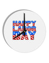 Happy Labor Day ColorText 10 InchRound Wall Clock-Wall Clock-TooLoud-White-Davson Sales