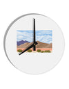 Pixel Landscape - Desert 10 InchRound Wall Clock-Wall Clock-TooLoud-White-Davson Sales