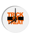 Trick or Treat Text 10 InchRound Wall Clock-Wall Clock-TooLoud-White-Davson Sales