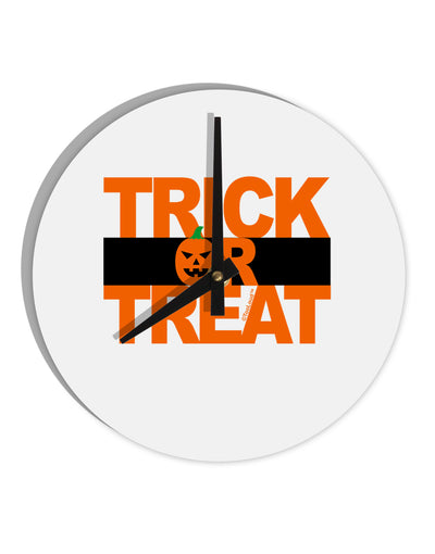 Trick or Treat Text 10 InchRound Wall Clock-Wall Clock-TooLoud-White-Davson Sales