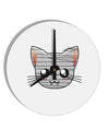 Mummy Kitty 10 InchRound Wall Clock by TooLoud-Wall Clock-TooLoud-White-Davson Sales