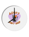 Adopt Don't Shop Cute Kitty 10 InchRound Wall Clock-Wall Clock-TooLoud-White-Davson Sales