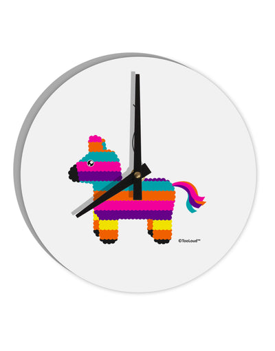 Colorful Hanging Pinata Design 10 InchRound Wall Clock by TooLoud-Wall Clock-TooLoud-White-Davson Sales