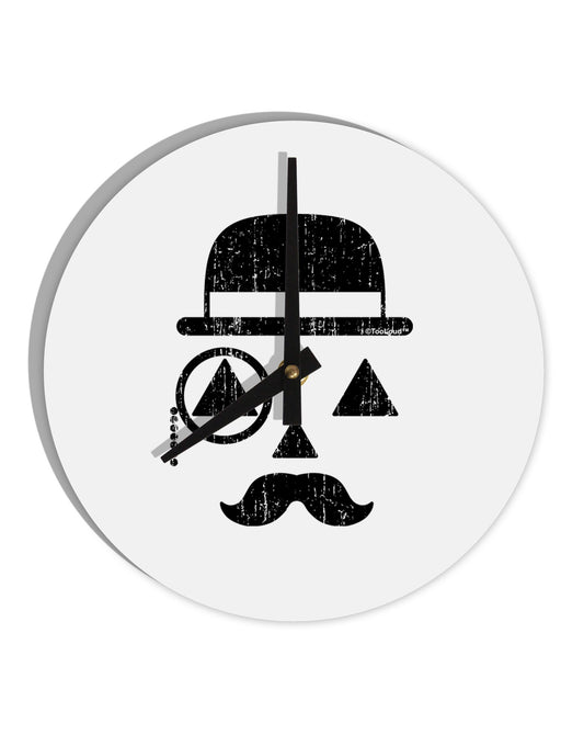 Gentleman Pumpkin Distressed 10 InchRound Wall Clock-Wall Clock-TooLoud-White-Davson Sales