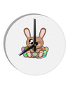 Cute Bunny with Eggs 10 InchRound Wall Clock-Wall Clock-TooLoud-White-Davson Sales