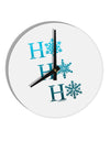 Ho Ho Ho Snowflakes 10 InchRound Wall Clock-Wall Clock-TooLoud-White-Davson Sales