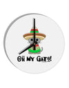 Oh My Gato - Cinco De Mayo 10 InchRound Wall Clock by TooLoud-Wall Clock-TooLoud-White-Davson Sales