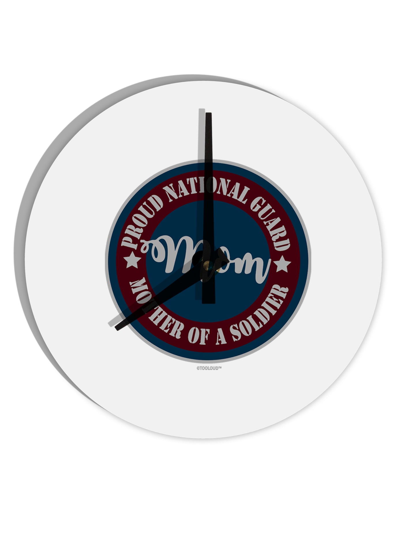TooLoud Proud National Guard Mom 10 Inch Round Wall Clock-Wall Clock-TooLoud-Davson Sales