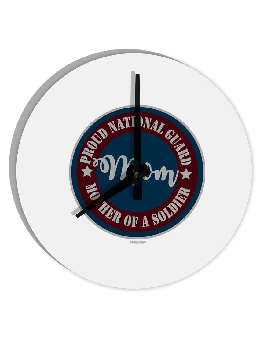 TooLoud Proud National Guard Mom 10 Inch Round Wall Clock 