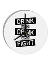 Drink and Drink and Fight 10 InchRound Wall Clock-Wall Clock-TooLoud-White-Davson Sales