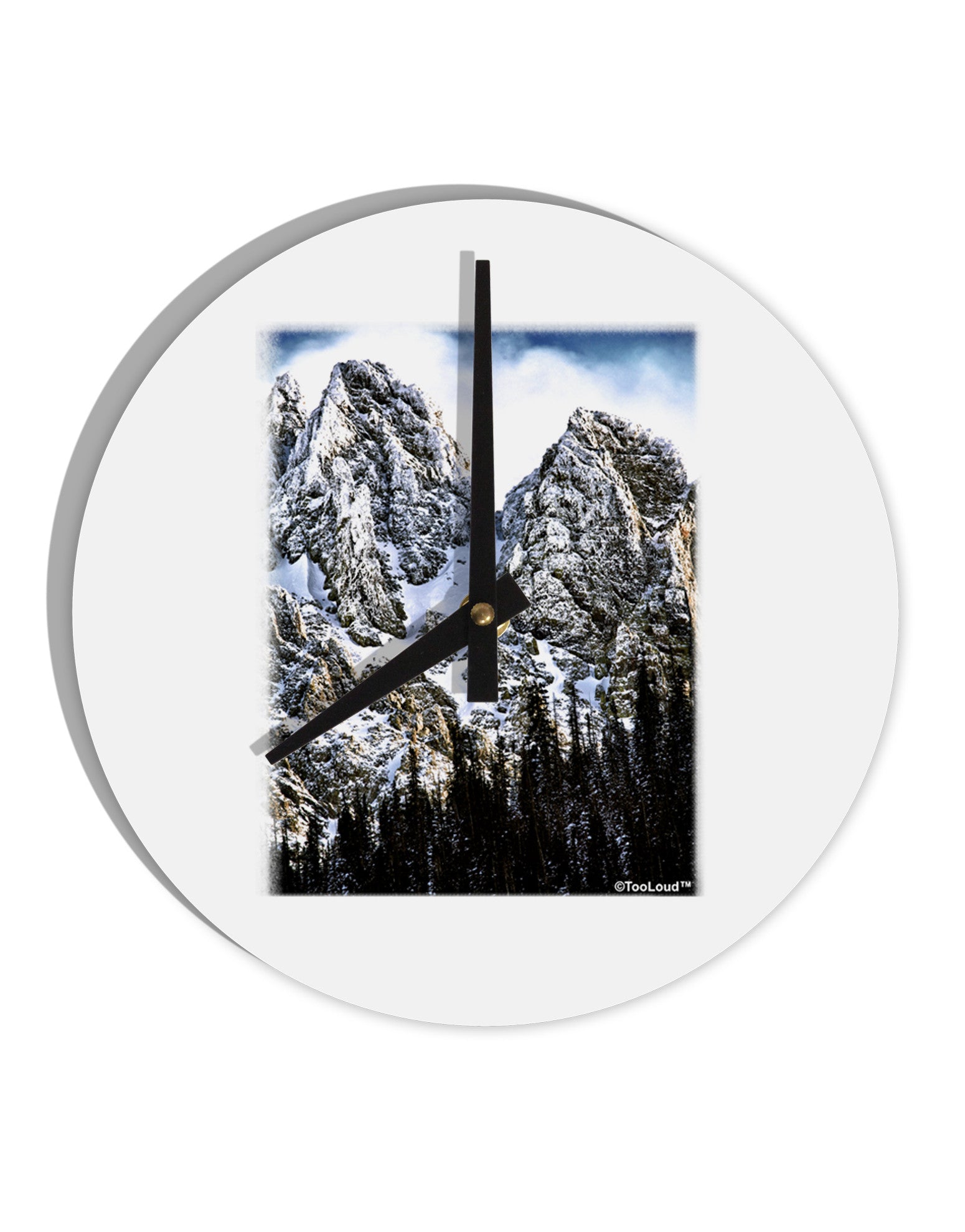 Mountain Landscape 2 10 InchRound Wall Clock-Wall Clock-TooLoud-White-Davson Sales