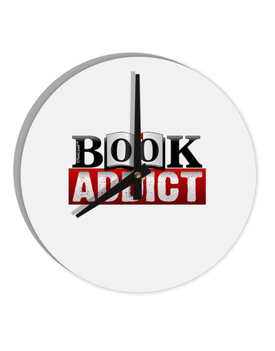 Book Addict 10 InchRound Wall Clock-Wall Clock-TooLoud-White-Davson Sales