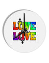 Love Is Love Lesbian Pride 10 InchRound Wall Clock-Wall Clock-TooLoud-White-Davson Sales