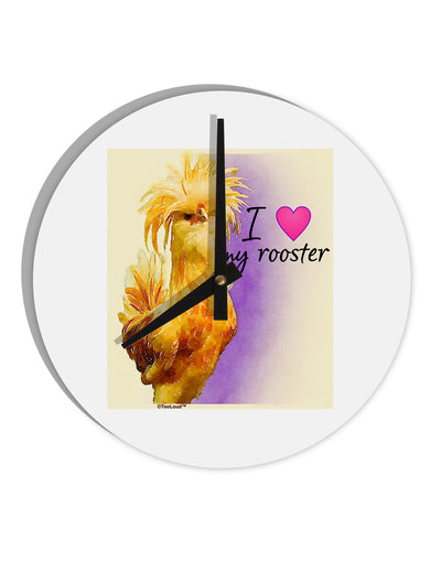 I Heart My Rooster 8" Round Wall Clock-Wall Clock-TooLoud-Davson Sales