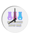 Three Easter Bunnies - Somebunny Loves Me 10 InchRound Wall Clock by TooLoud-Wall Clock-TooLoud-White-Davson Sales