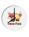 Cute Taco Fox Text 10 InchRound Wall Clock-Wall Clock-TooLoud-White-Davson Sales