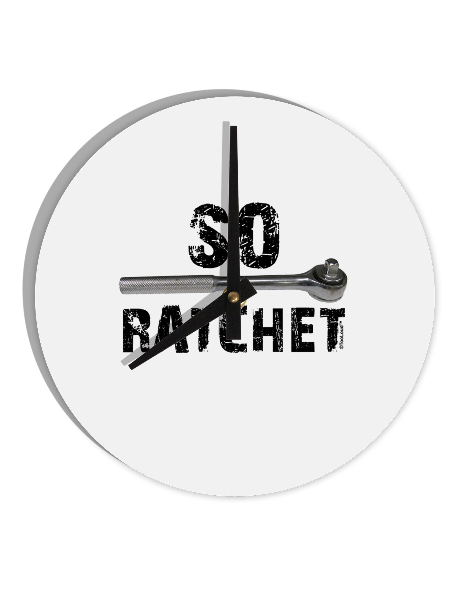 So Ratchet 10 InchRound Wall Clock-Wall Clock-TooLoud-White-Davson Sales