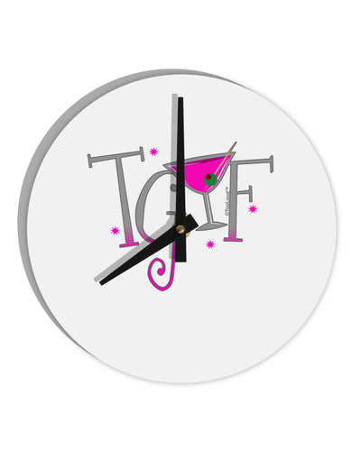 TGIF Martini 10 InchRound Wall Clock-Wall Clock-TooLoud-White-Davson Sales