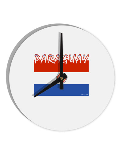 Paraguay Flag 10 InchRound Wall Clock-Wall Clock-TooLoud-White-Davson Sales