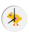 Cute Chick with Bow - Crayon Style Drawing 10 InchRound Wall Clock by TooLoud-Wall Clock-TooLoud-White-Davson Sales