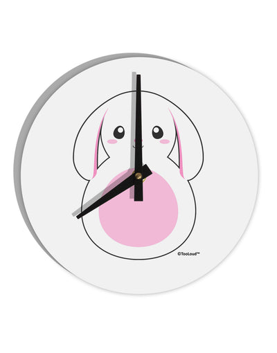 TooLoud Cute Bunny with Floppy Ears - Pink 10 InchRound Wall Clock-Wall Clock-TooLoud-White-Davson Sales