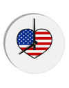 American Flag Heart Design 10 InchRound Wall Clock by TooLoud-Wall Clock-TooLoud-White-Davson Sales