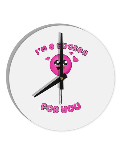 Sucker For You 10 InchRound Wall Clock-Wall Clock-TooLoud-White-Davson Sales