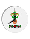 Fiesta Cactus Text 10 InchRound Wall Clock by TooLoud-Wall Clock-TooLoud-White-Davson Sales