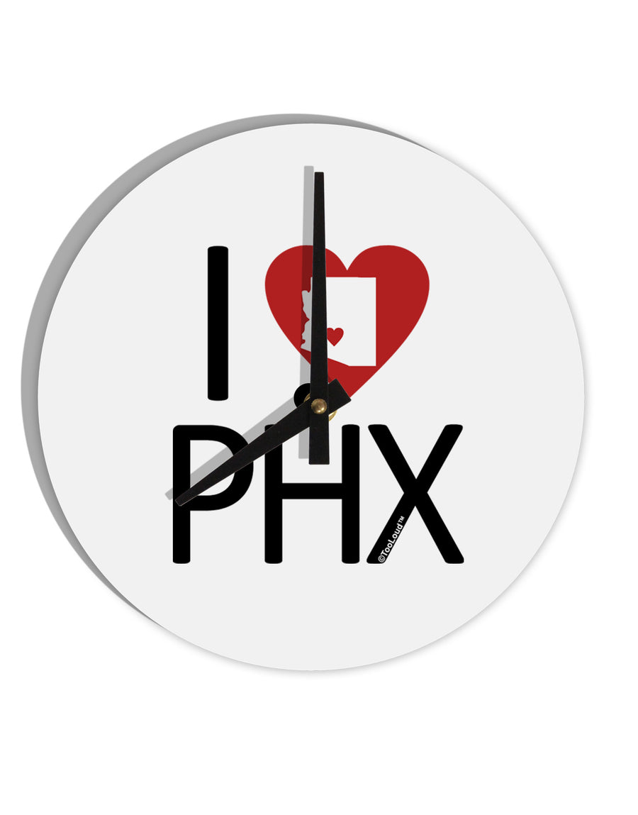 I Heart Phoenix 10 InchRound Wall Clock-Wall Clock-TooLoud-White-Davson Sales