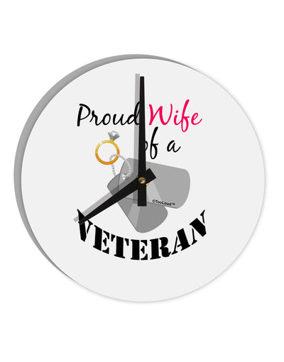 Wife of Veteran 10 InchRound Wall Clock-Wall Clock-TooLoud-White-Davson Sales