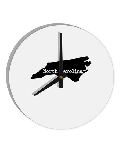 North Carolina - United States Shape 10 InchRound Wall Clock by TooLoud-Wall Clock-TooLoud-White-Davson Sales