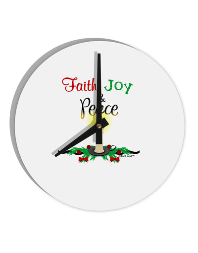 Christmas Candle with Text 10 InchRound Wall Clock-Wall Clock-TooLoud-White-Davson Sales