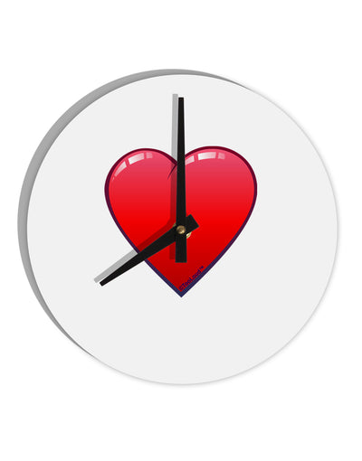 Cute Cartoon Heart 10 InchRound Wall Clock by TooLoud-Wall Clock-TooLoud-White-Davson Sales