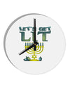 Let's Get Lit Menorah 10 InchRound Wall Clock-Wall Clock-TooLoud-White-Davson Sales