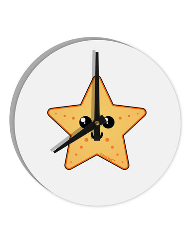 Cute Starfish 10 InchRound Wall Clock by TooLoud-Wall Clock-TooLoud-White-Davson Sales