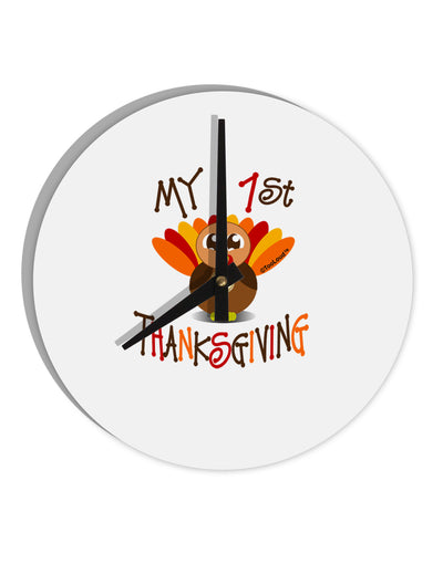 My 1st Thanksgiving 10 InchRound Wall Clock-Wall Clock-TooLoud-White-Davson Sales