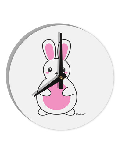 Cute Easter Bunny - Pink 10 InchRound Wall Clock by TooLoud-Wall Clock-TooLoud-White-Davson Sales