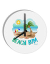 Fun Summer Beach Scene - Beach Bum 10 InchRound Wall Clock by TooLoud-Wall Clock-TooLoud-White-Davson Sales