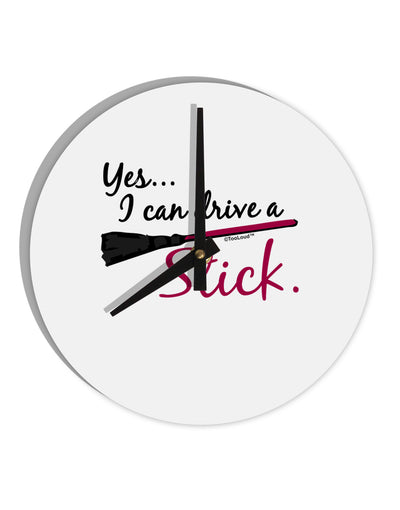 Drive Stick Pink 10 InchRound Wall Clock-Wall Clock-TooLoud-White-Davson Sales