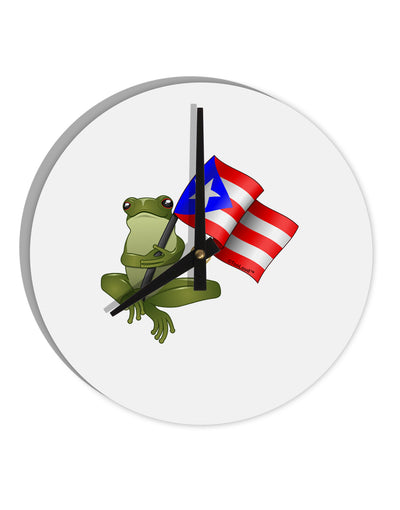 Coqui Holding Flag 10 InchRound Wall Clock-Wall Clock-TooLoud-White-Davson Sales