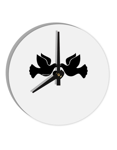 Two Turtle Doves 10 InchRound Wall Clock-Wall Clock-TooLoud-White-Davson Sales